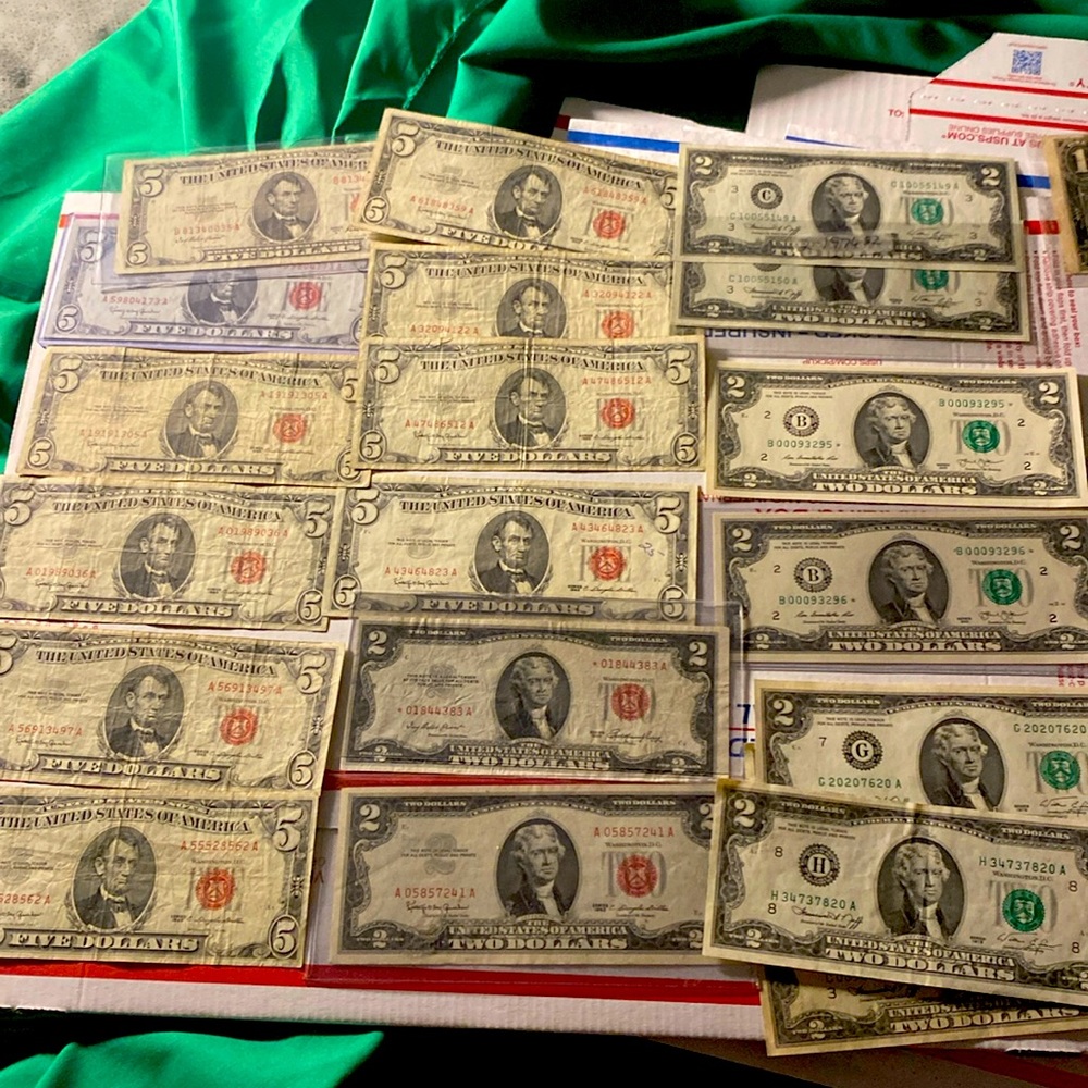 Huge federal reserve note collection $91 face value